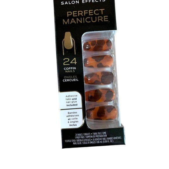 New Sally Hansen Salon Effects 24 Coffin Nails C0351 What the Shell Animal Print - Picture 3 of 3